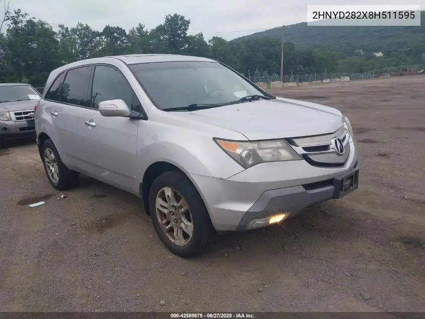 2008 Acura Mdx VIN: 2HNYD282X8H511595 Lot: 42589575