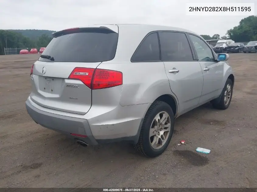 2008 Acura Mdx VIN: 2HNYD282X8H511595 Lot: 42589575