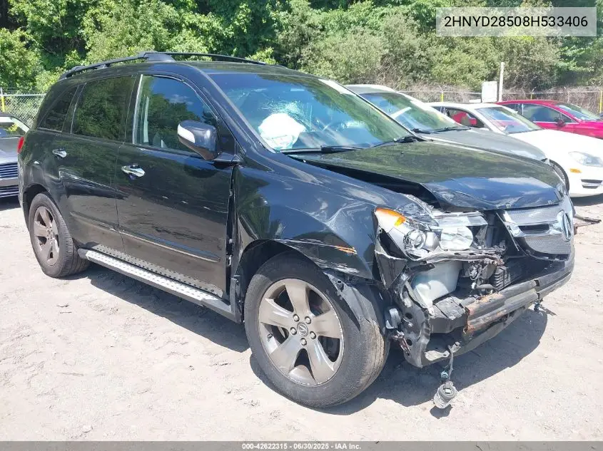 2008 Acura Mdx Sport VIN: 2HNYD28508H533406 Lot: 42622315