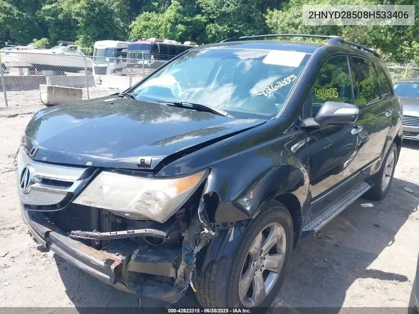 2008 Acura Mdx Sport VIN: 2HNYD28508H533406 Lot: 42622315