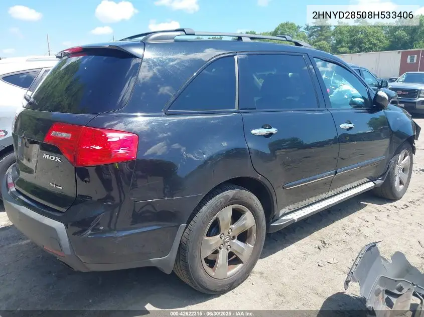 2008 Acura Mdx Sport VIN: 2HNYD28508H533406 Lot: 42622315