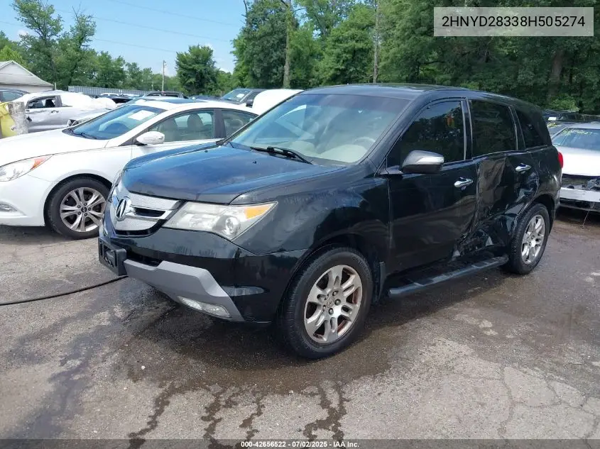 2008 Acura Mdx Technology Package VIN: 2HNYD28338H505274 Lot: 42656522