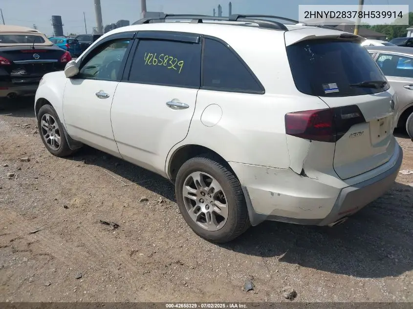 2008 Acura Mdx Technology Package VIN: 2HNYD28378H539914 Lot: 42658329