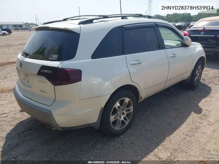 2008 Acura Mdx Technology Package VIN: 2HNYD28378H539914 Lot: 42658329