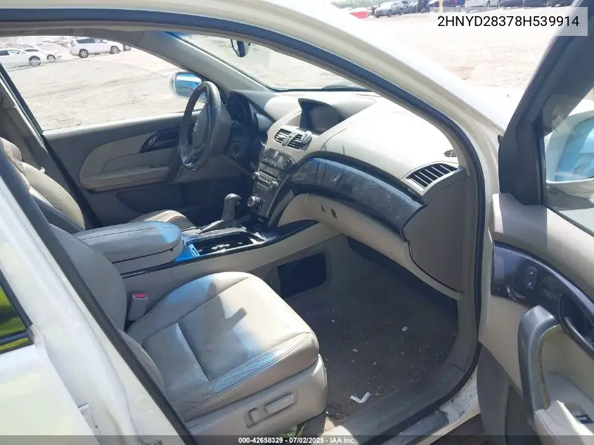 2008 Acura Mdx Technology Package VIN: 2HNYD28378H539914 Lot: 42658329