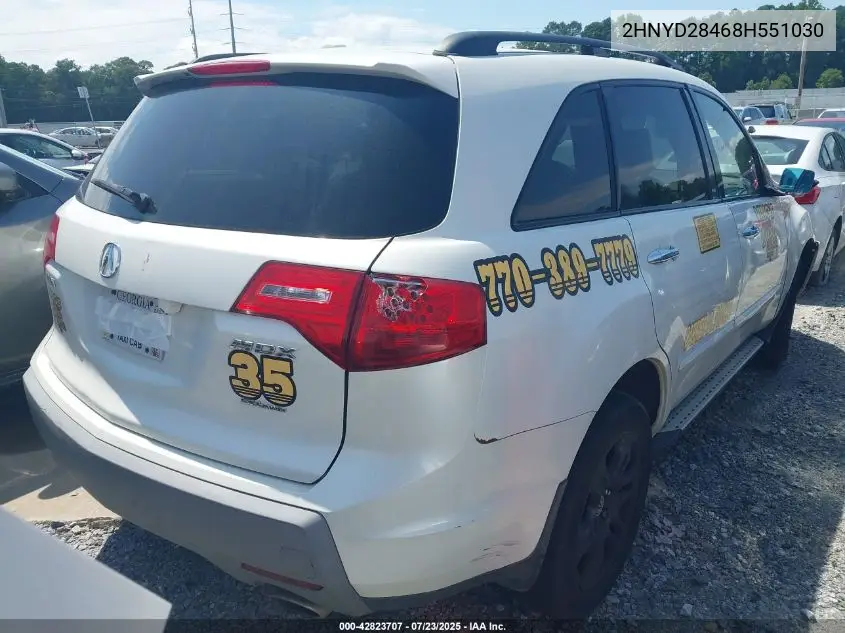 2008 Acura Mdx Technology Package VIN: 2HNYD28468H551030 Lot: 42823707