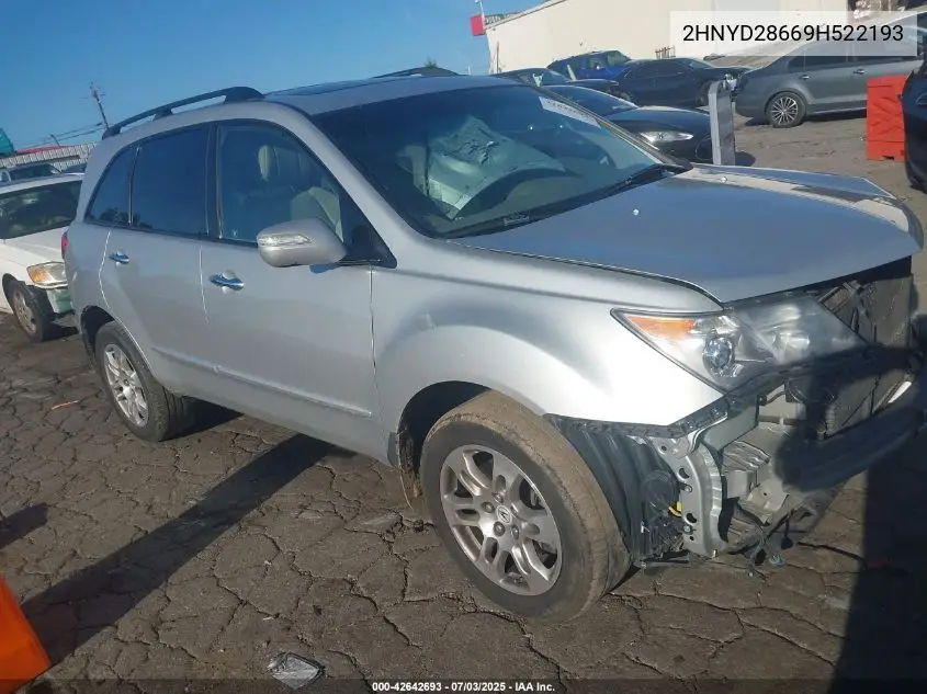 2009 Acura Mdx Technology Package VIN: 2HNYD28669H522193 Lot: 42642693