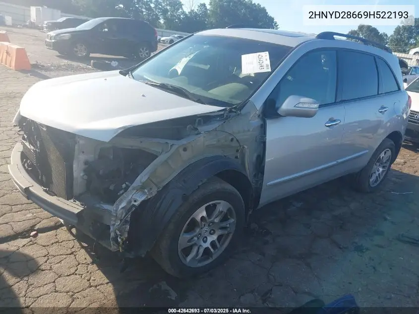2009 Acura Mdx Technology Package VIN: 2HNYD28669H522193 Lot: 42642693