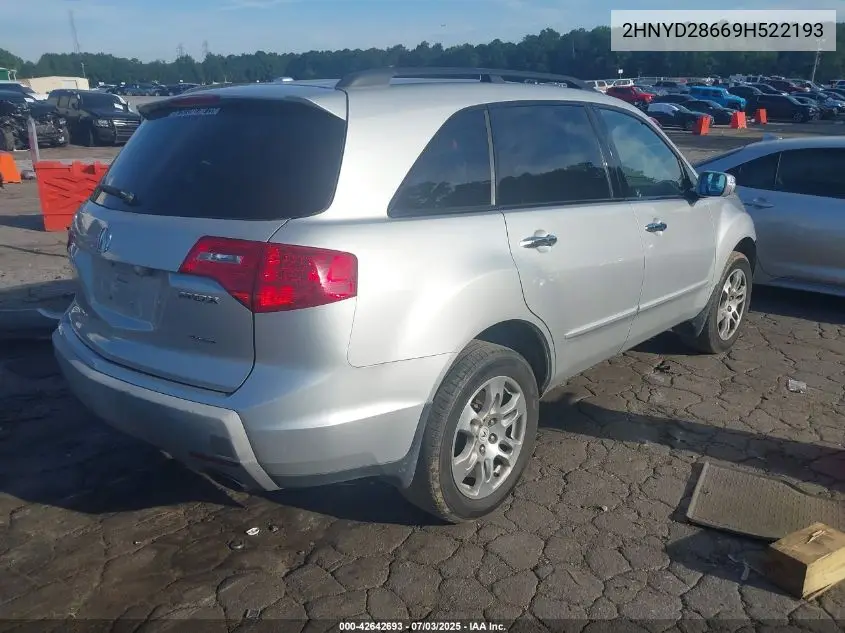 2009 Acura Mdx Technology Package VIN: 2HNYD28669H522193 Lot: 42642693