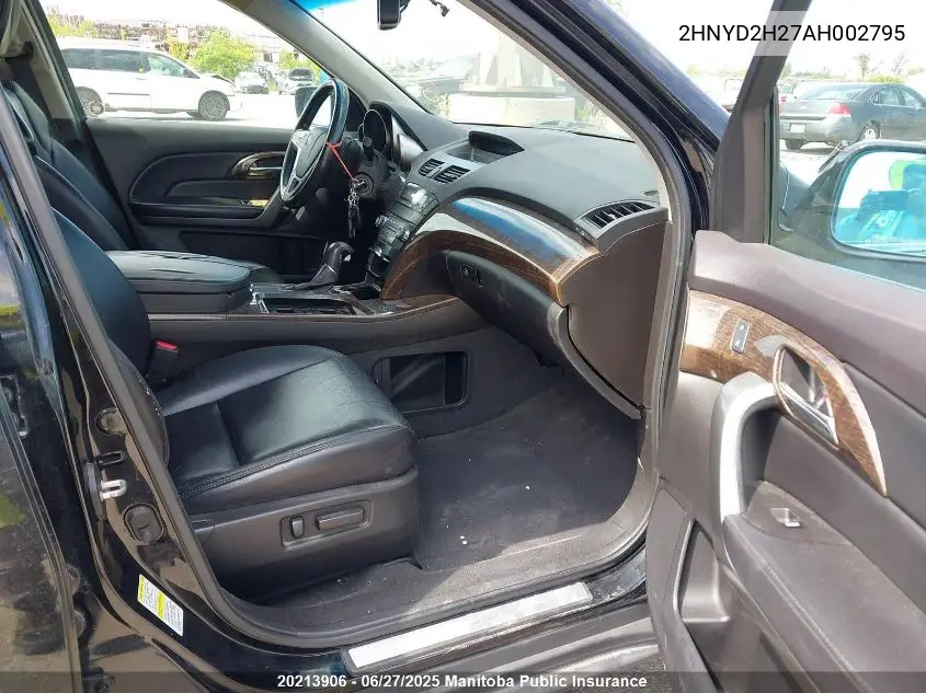 2010 Acura Mdx VIN: 2HNYD2H27AH002795 Lot: 20213906