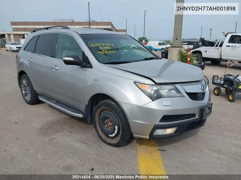 2010 Acura Mdx Elite VIN: 2HNYD2H77AH001898 Lot: 20214424