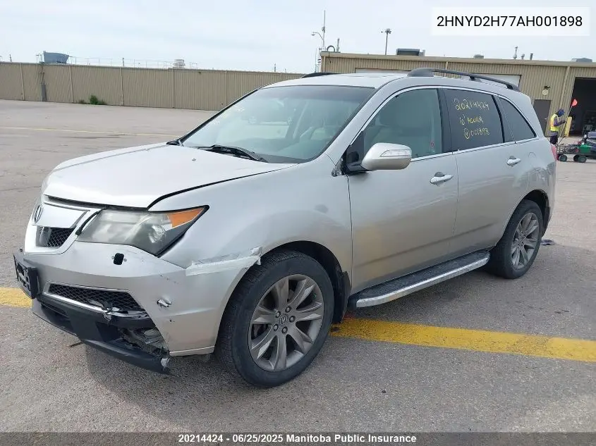 2010 Acura Mdx Elite VIN: 2HNYD2H77AH001898 Lot: 20214424