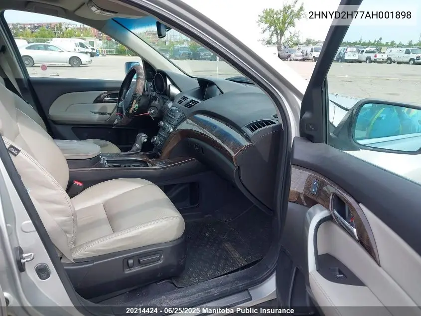 2010 Acura Mdx Elite VIN: 2HNYD2H77AH001898 Lot: 20214424