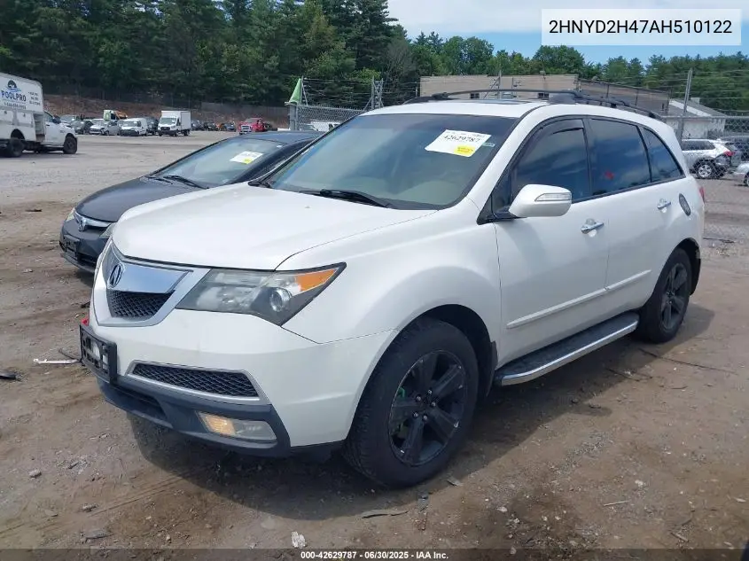 2010 Acura Mdx Technology Package VIN: 2HNYD2H47AH510122 Lot: 42629787