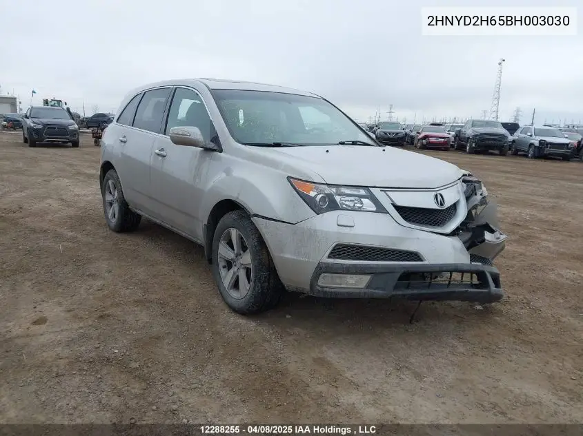 2011 Acura Mdx Technology VIN: 2HNYD2H65BH003030 Lot: 12288255