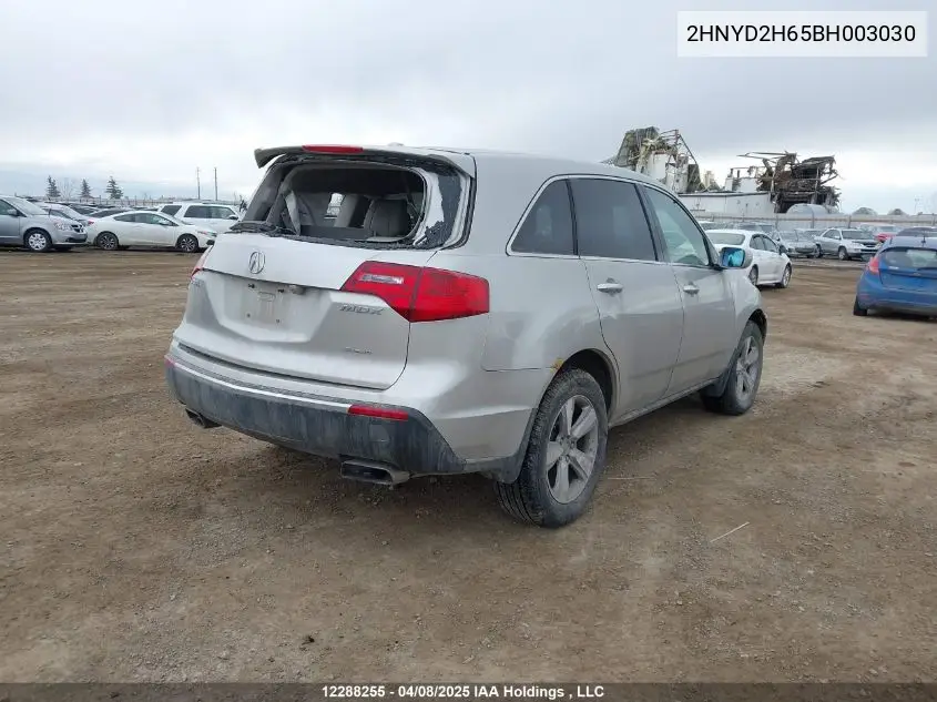 2011 Acura Mdx Technology VIN: 2HNYD2H65BH003030 Lot: 12288255