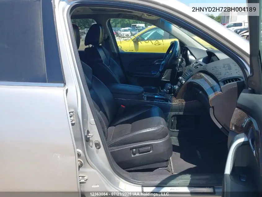 2011 Acura Mdx Advance VIN: 2HNYD2H72BH004189 Lot: 12363084
