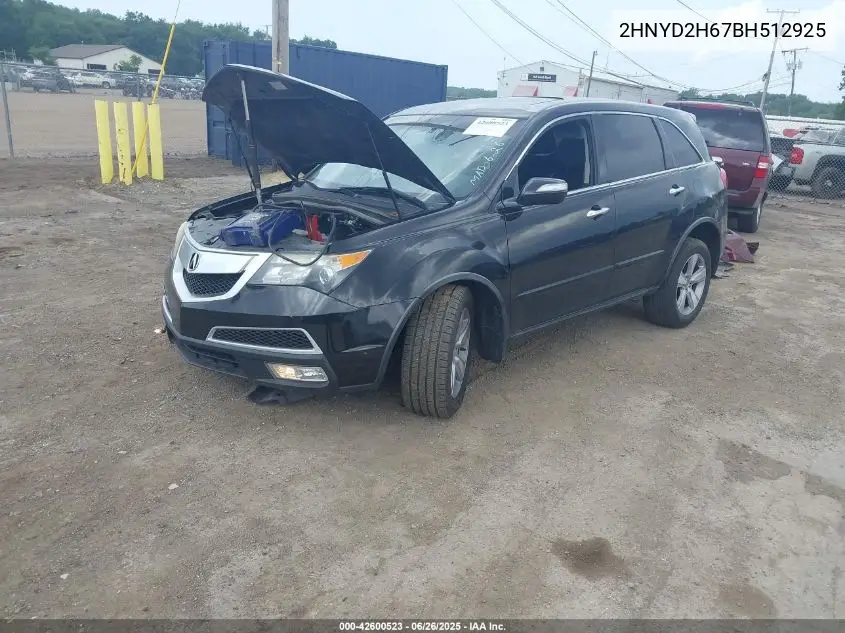 2011 Acura Mdx Technology Package VIN: 2HNYD2H67BH512925 Lot: 42600523