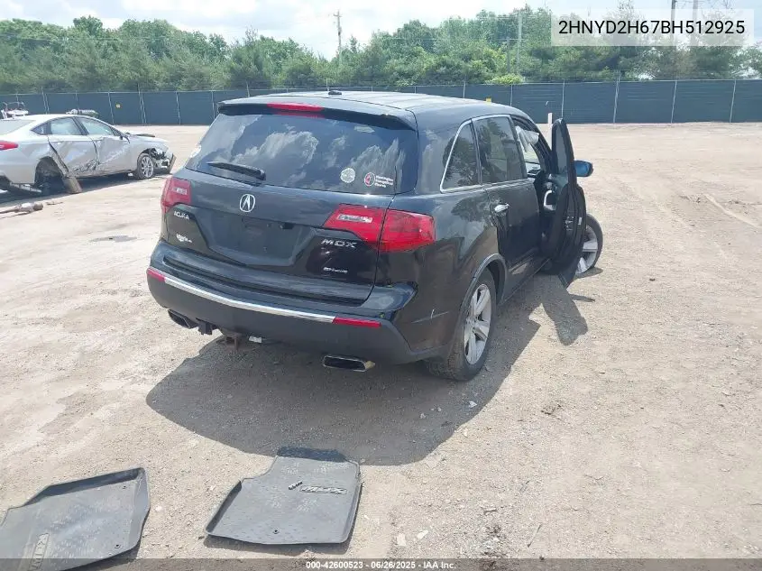 2011 Acura Mdx Technology Package VIN: 2HNYD2H67BH512925 Lot: 42600523