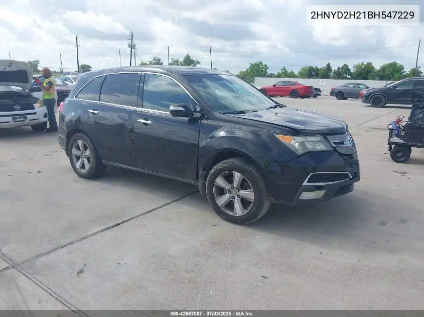 2011 Acura Mdx VIN: 2HNYD2H21BH547229 Lot: 42667087