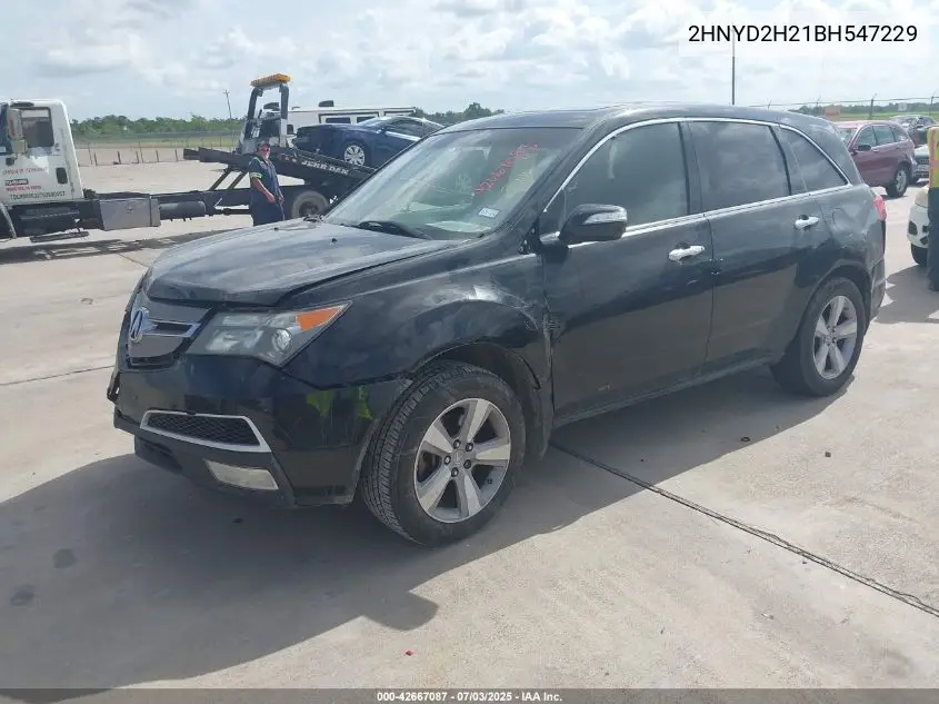 2011 Acura Mdx VIN: 2HNYD2H21BH547229 Lot: 42667087