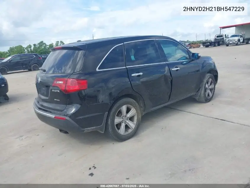 2011 Acura Mdx VIN: 2HNYD2H21BH547229 Lot: 42667087