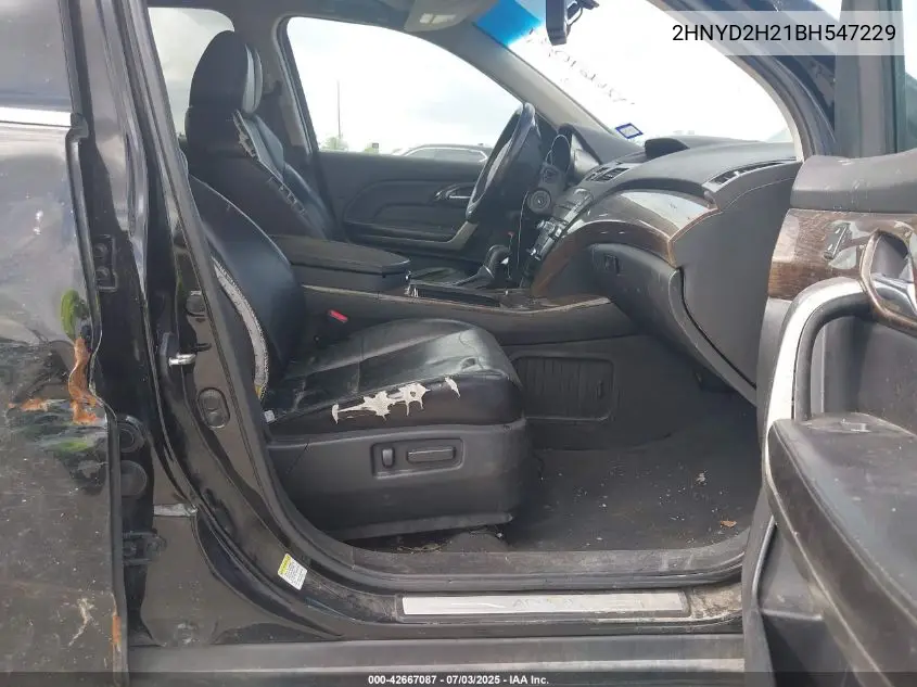 2011 Acura Mdx VIN: 2HNYD2H21BH547229 Lot: 42667087