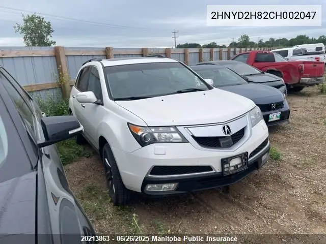 2012 Acura Mdx Elite VIN: 2HNYD2H82CH002047 Lot: 20213863