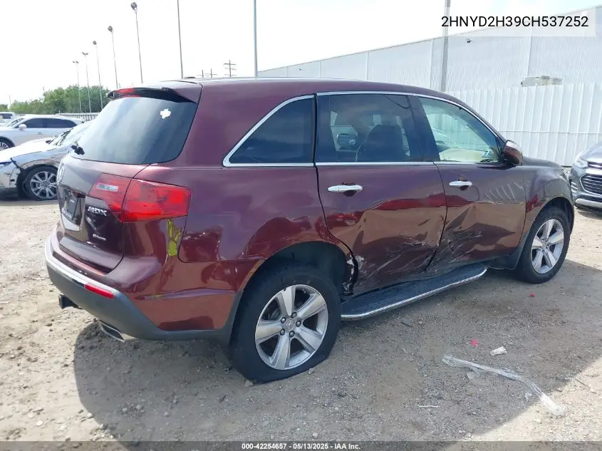 2012 Acura Mdx Technology Package VIN: 2HNYD2H39CH537252 Lot: 42254657