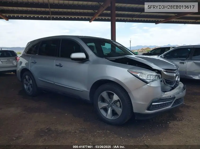 2014 Acura Mdx VIN: 5FRYD3H28EB013617 Lot: 41877461
