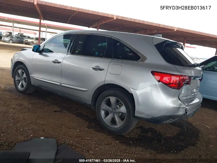 2014 Acura Mdx VIN: 5FRYD3H28EB013617 Lot: 41877461