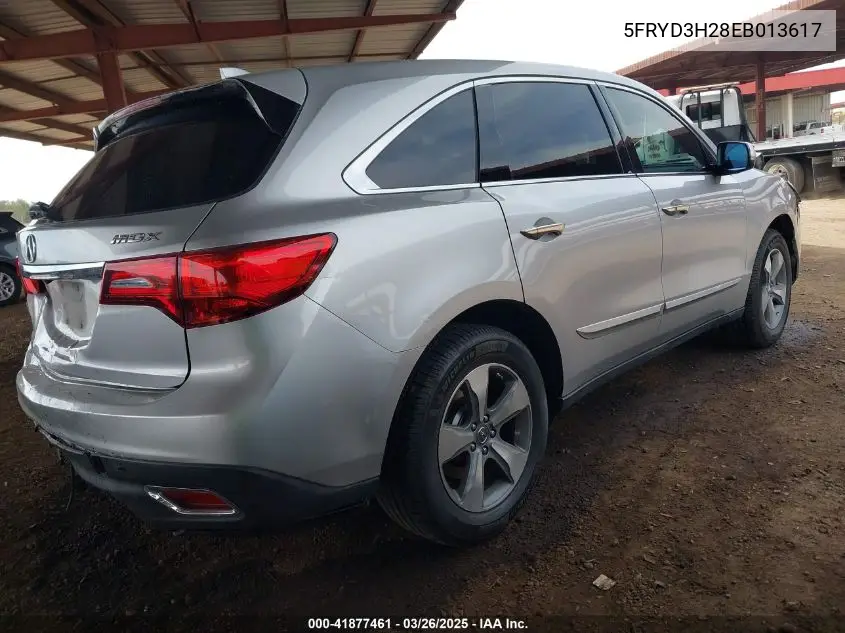2014 Acura Mdx VIN: 5FRYD3H28EB013617 Lot: 41877461