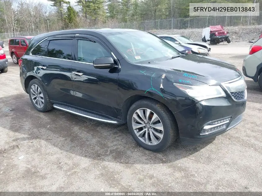 2014 Acura Mdx VIN: 5FRYD4H29EB013843 Lot: 41949565