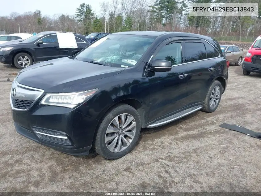 2014 Acura Mdx VIN: 5FRYD4H29EB013843 Lot: 41949565