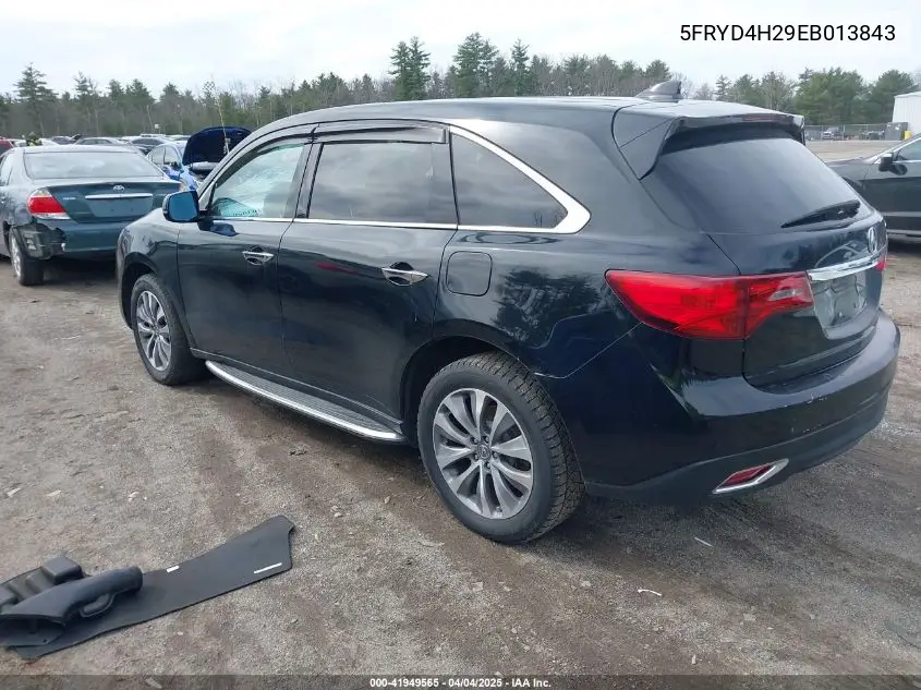 2014 Acura Mdx VIN: 5FRYD4H29EB013843 Lot: 41949565