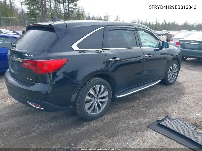 2014 Acura Mdx VIN: 5FRYD4H29EB013843 Lot: 41949565