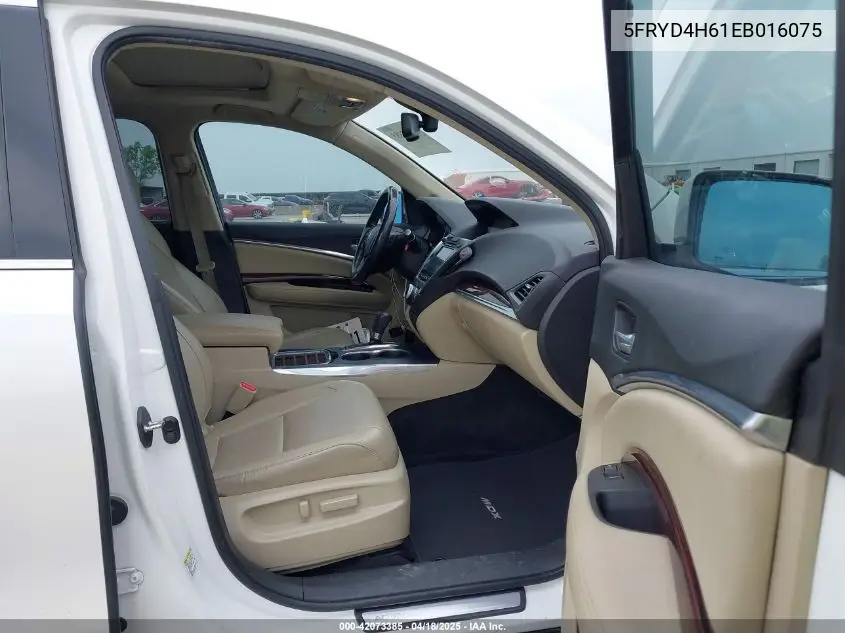 2014 Acura Mdx Technology Pkg W/Entertainment Pkg VIN: 5FRYD4H61EB016075 Lot: 42073385