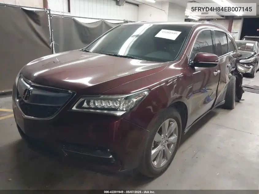 2014 Acura Mdx Advance Pkg W/Entertainment Pkg VIN: 5FRYD4H84EB007145 Lot: 42201949