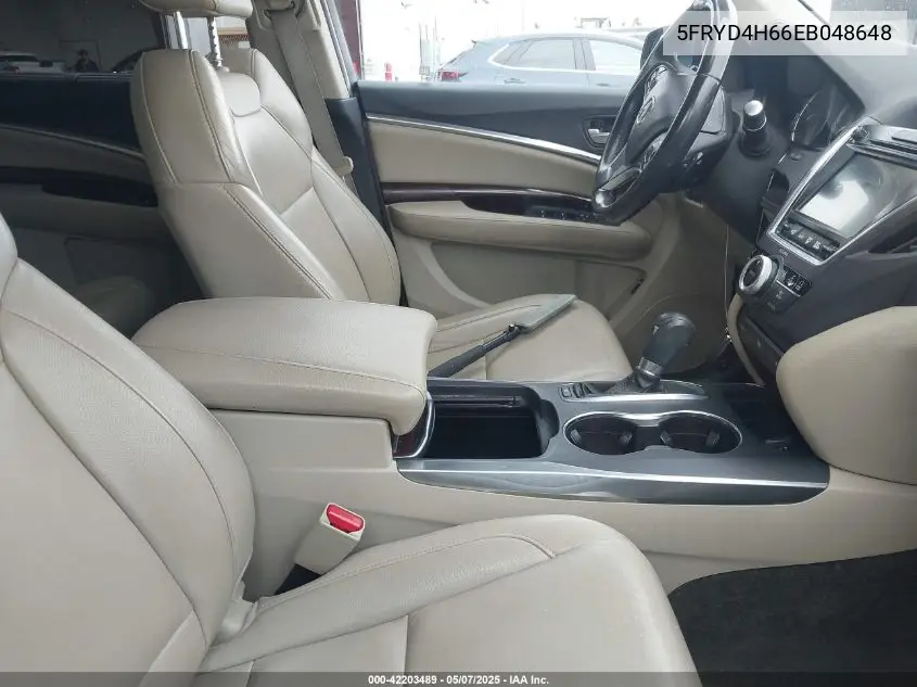 2014 Acura Mdx Technology Pkg W/Entertainment Pkg VIN: 5FRYD4H66EB048648 Lot: 42203489
