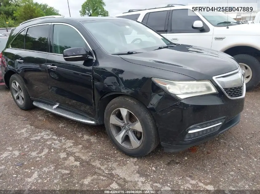 2014 Acura Mdx VIN: 5FRYD4H25EB047889 Lot: 42203775