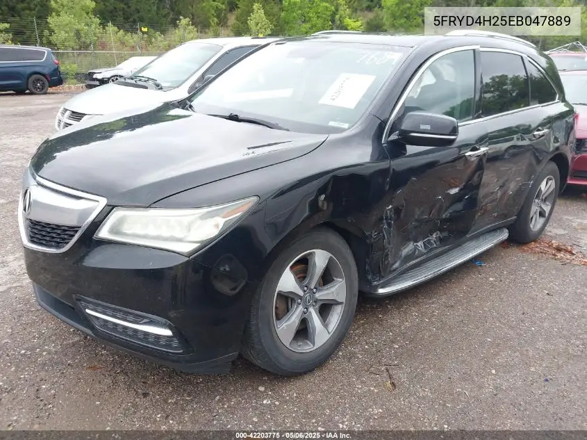 2014 Acura Mdx VIN: 5FRYD4H25EB047889 Lot: 42203775