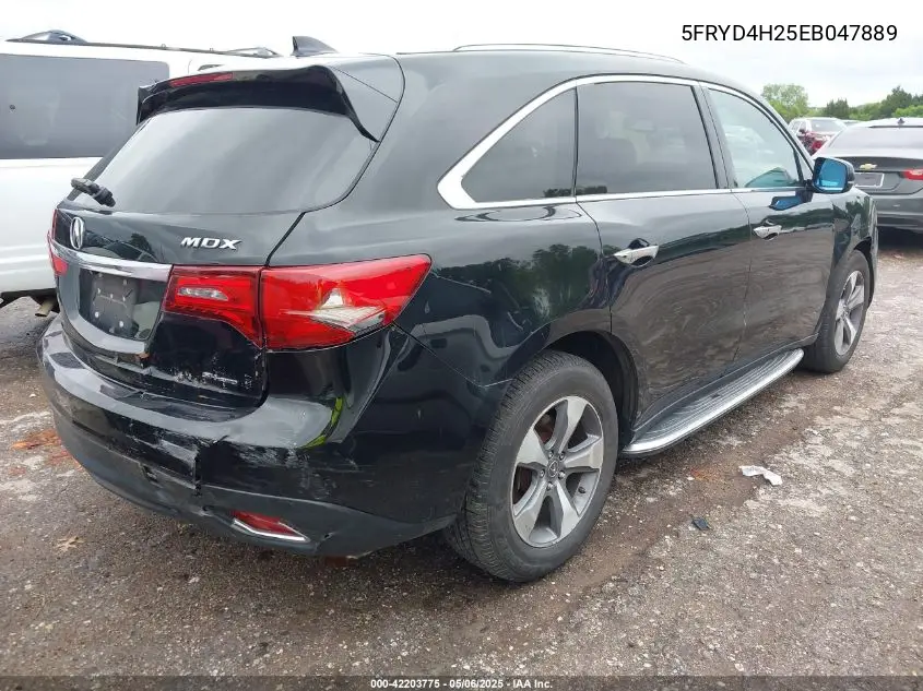 2014 Acura Mdx VIN: 5FRYD4H25EB047889 Lot: 42203775