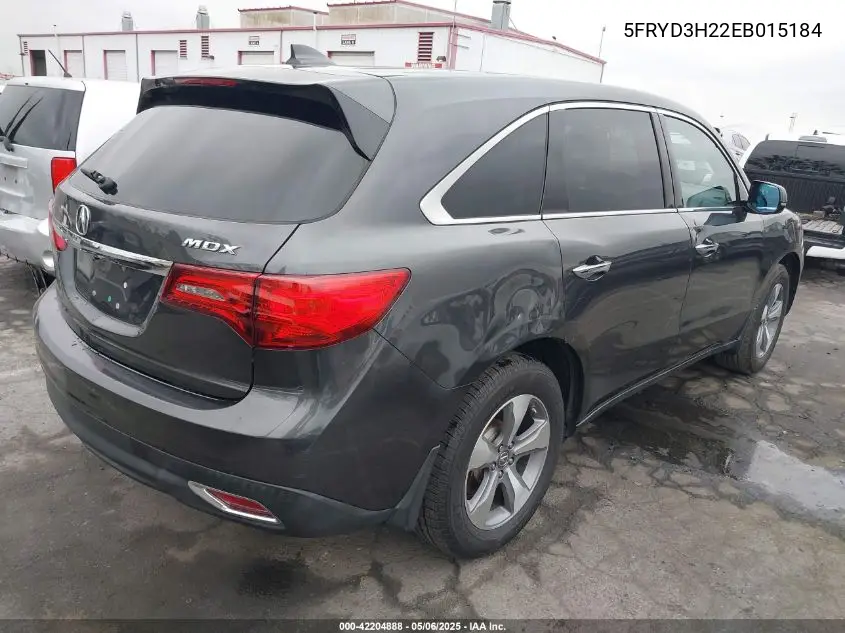 2014 Acura Mdx VIN: 5FRYD3H22EB015184 Lot: 42204888