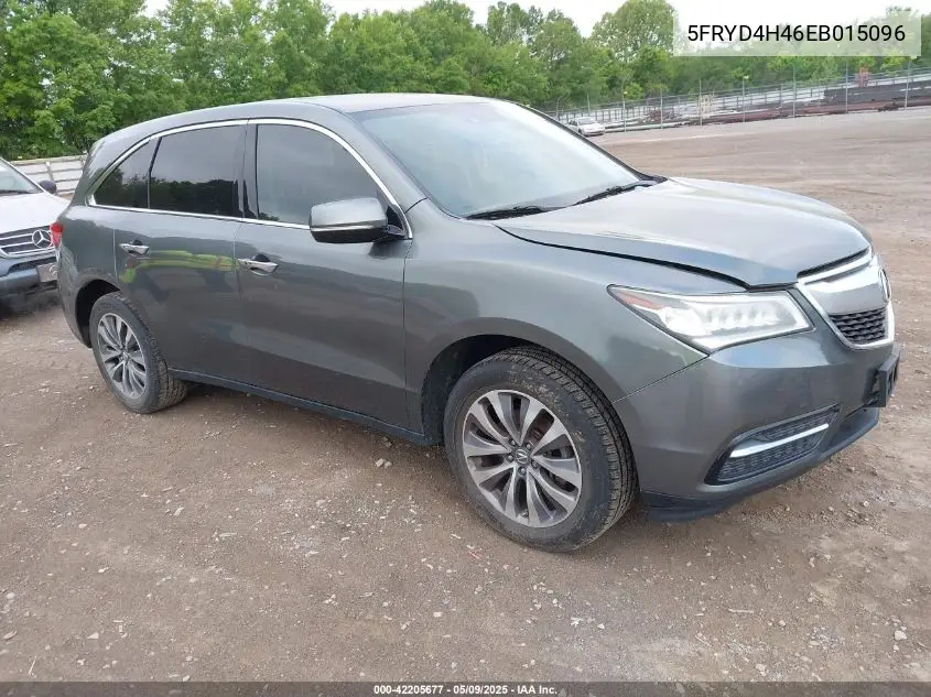 2014 Acura Mdx Technology Package VIN: 5FRYD4H46EB015096 Lot: 42205677