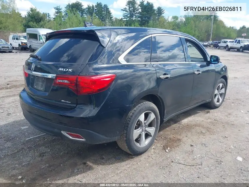 2014 Acura Mdx VIN: 5FRYD4H26EB026811 Lot: 42210812