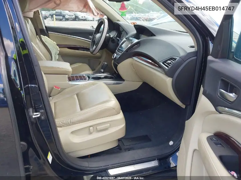 2014 Acura Mdx Technology Package VIN: 5FRYD4H45EB014747 Lot: 42221697