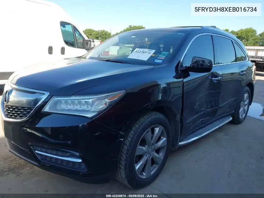 2014 Acura Mdx Advance Pkg W/Entertainment Pkg VIN: 5FRYD3H8XEB016734 Lot: 42228574