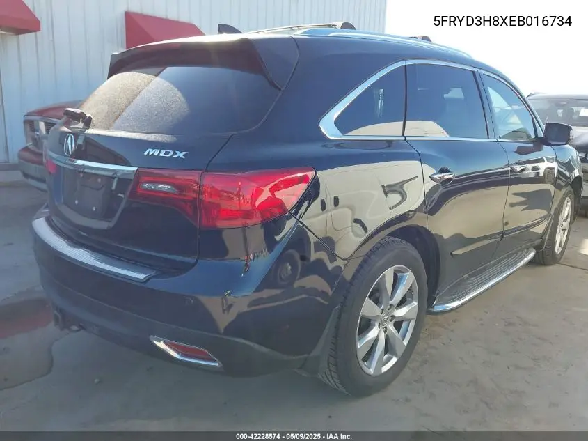 2014 Acura Mdx Advance Pkg W/Entertainment Pkg VIN: 5FRYD3H8XEB016734 Lot: 42228574