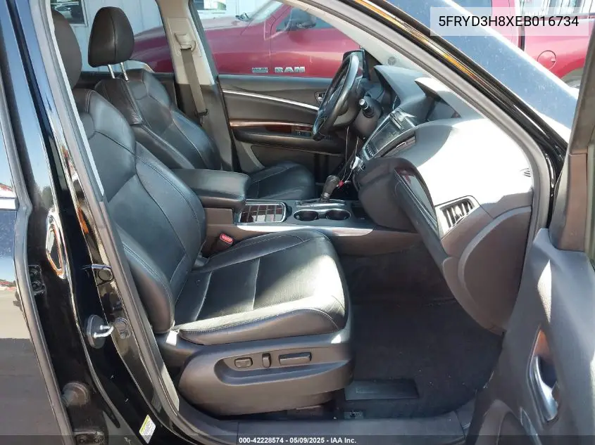2014 Acura Mdx Advance Pkg W/Entertainment Pkg VIN: 5FRYD3H8XEB016734 Lot: 42228574