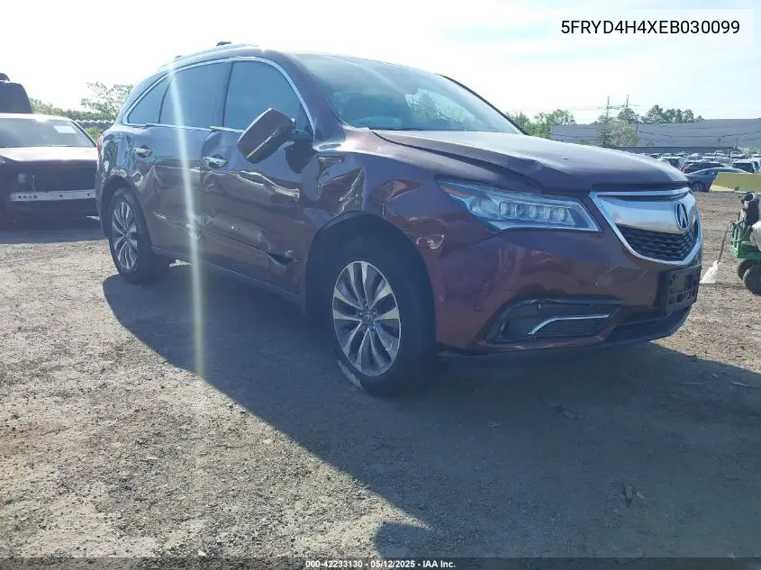 2014 Acura Mdx Technology VIN: 5FRYD4H4XEB030099 Lot: 42233130